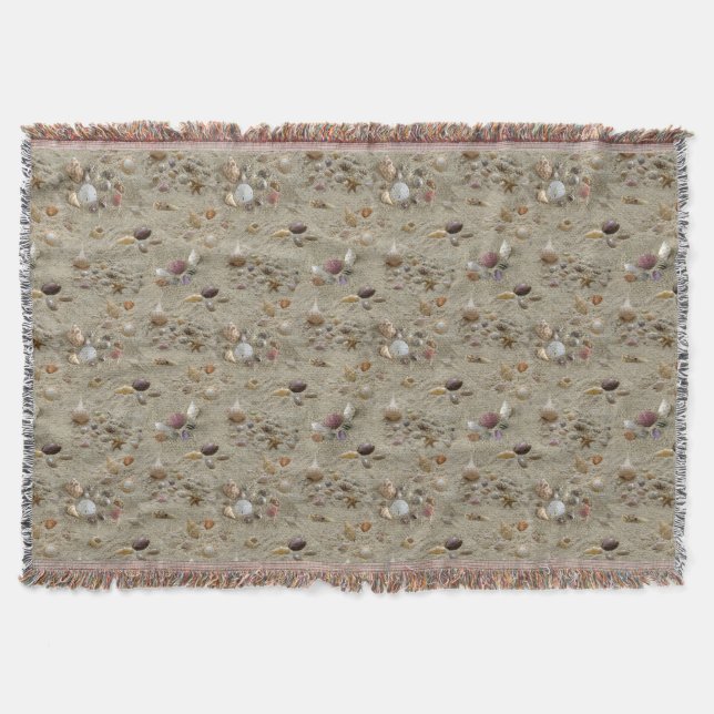 Muscheln und Sandküste am Strand Decke (Vorderseite)