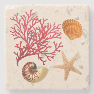 Muscheln und Sandstein Untersetzer