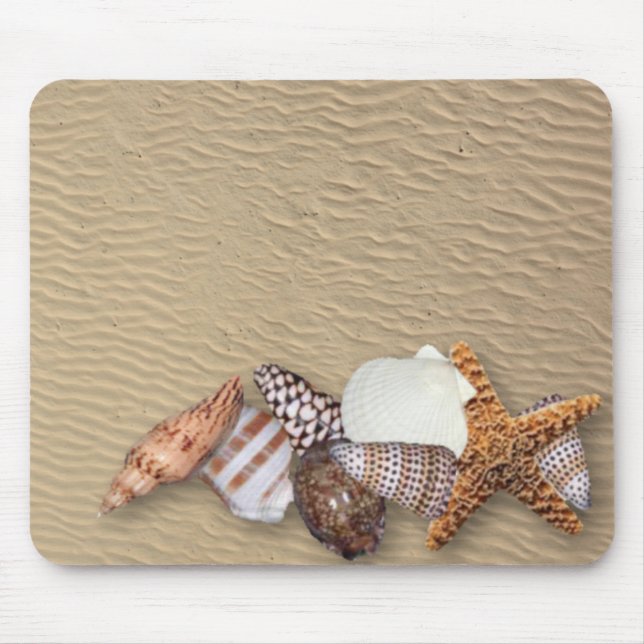 Muscheln und Sandy-Strand Mousepad (Vorne)