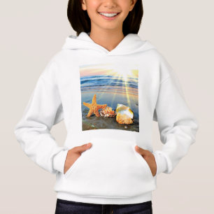 Muscheln und Seestern am Strand Hoodie