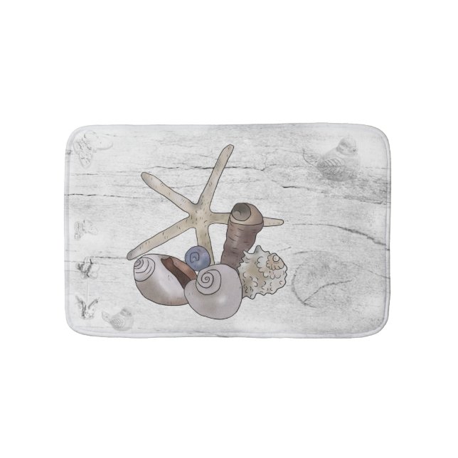 Muscheln und Seestern Badematte (Vorderseite)