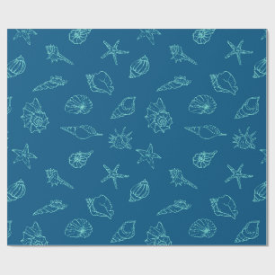 Muscheln und Seesterne Geschenkpapier