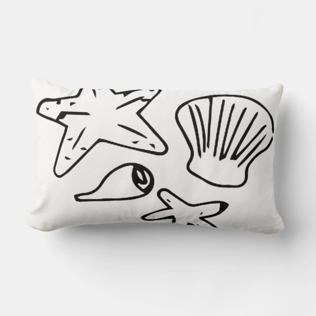 Muscheln und Seesterne Lendenkissen (Vorderseite)
