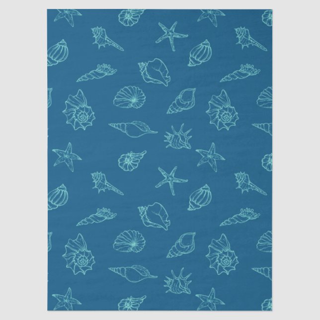 Muscheln und Seesterne Seidenpapier (Vorderseite)