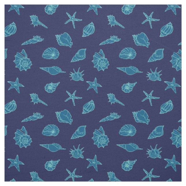 Muscheln und Seesterne Stoff (Muster)