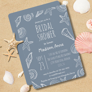 Muscheln und Star Fish Coastal Brautparty Einladung