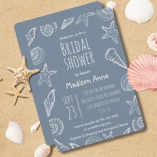 Muscheln und Star Fish Coastal Brautparty Einladung