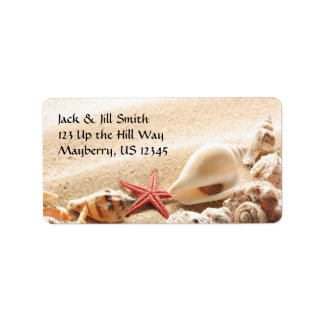 Muscheln- und Starfish-Adressetikett Adressaufkleber