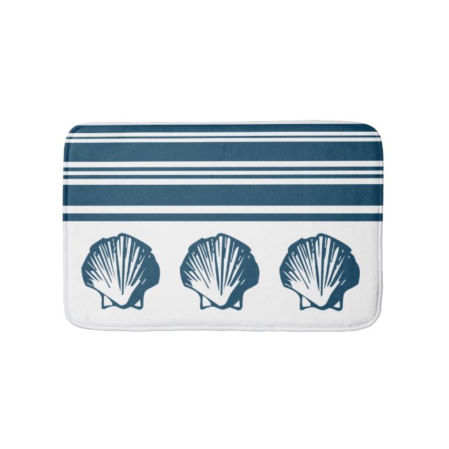 Muscheln und Streifen Badematte (Vorderseite)