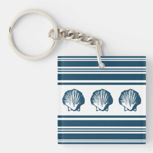 Muscheln und Streifen Schlüsselanhänger
