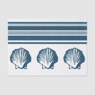 Muscheln und Streifen Seidenpapier