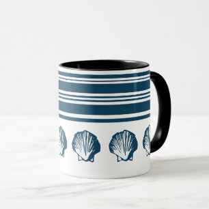 Muscheln und Streifen Tasse