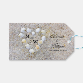 Muscheln und Tags der Gastgeschenk Hochzeit "Sandh Geschenkanhänger