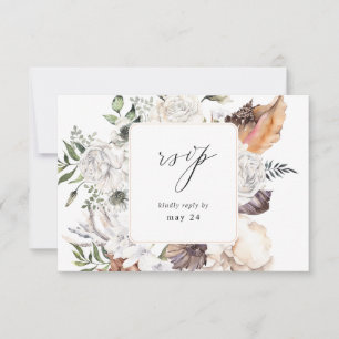 Muscheln und UAWG mit weißer Blume RSVP Karte