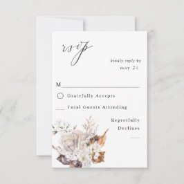 Muscheln und UAWG mit weißer Blume RSVP Karte