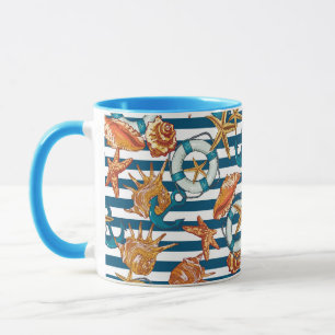 Muscheln und Verankerungsmuster Tasse