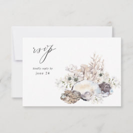 Muscheln und Weißblumen, Mehl UAWG 2 RSVP Karte