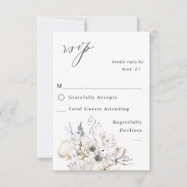 Muscheln und Weißblumen, Mehl UAWG 3 RSVP Karte