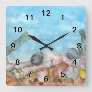 Muscheln unter dem Meer Quadratische Wanduhr