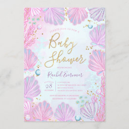 Muscheln unter der Sea Baby Dusche Einladung
