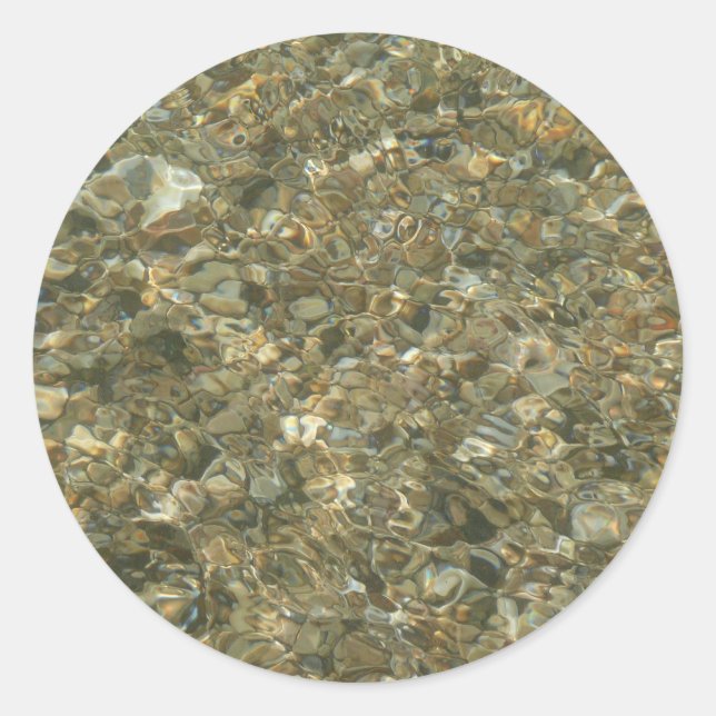 Muscheln unter Wasser Runder Aufkleber (Vorderseite)