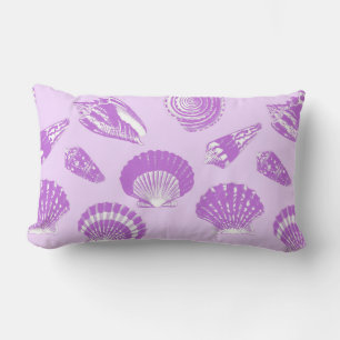 Muscheln - violett und weiß lendenkissen