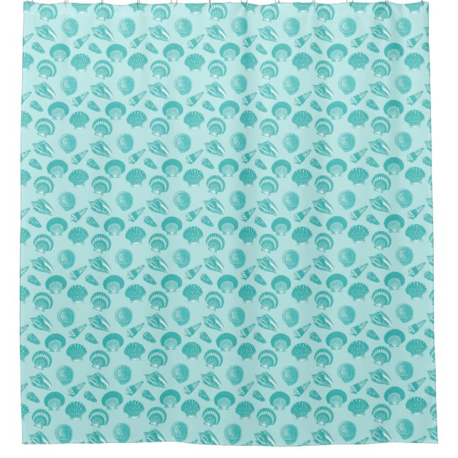 Muscheln - Weiches Wasser und Weiß Duschvorhang (Vorderseite)