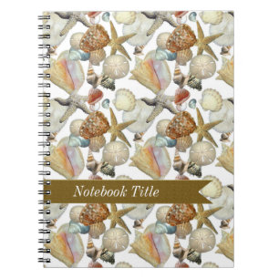 Muschelnstarfish-Strand-Zeitschriften-Notizbuch Notizblock