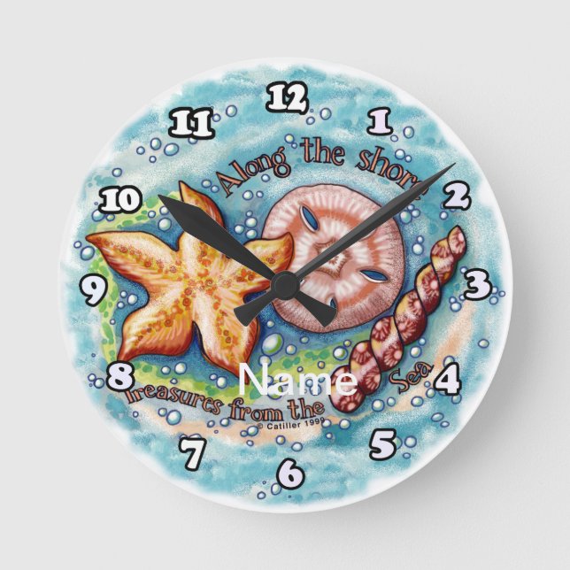 Muschelschätze  runde wanduhr (Vorderseite)