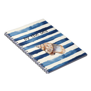 Muschelstrand Blaue Streifen Notizblock