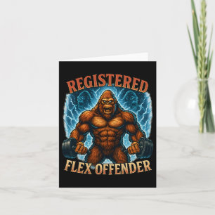 Muscle Bigfoot Registered Flex Offender Funny Gym Karte