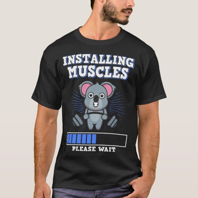 Muscle Building Barbell Training Fitness Strength  T-Shirt (Vorderseite)