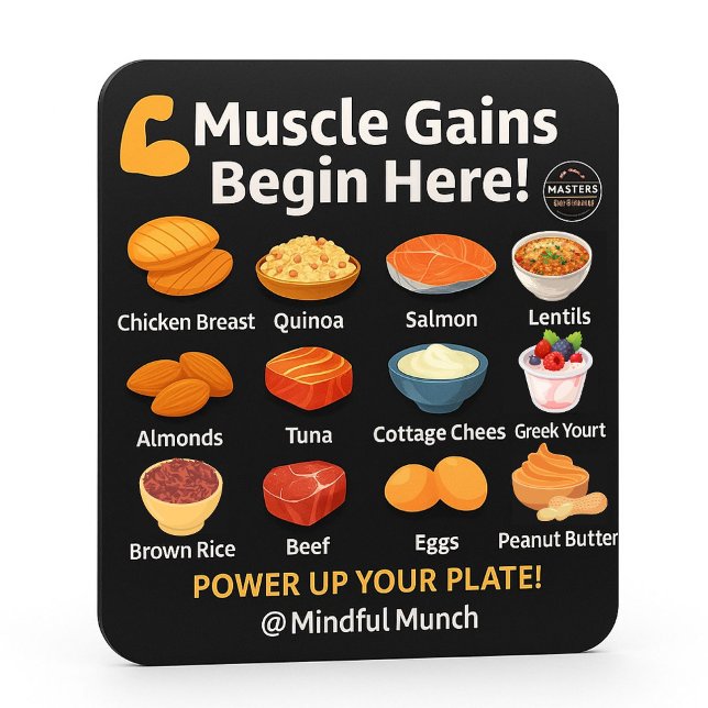 Muscle Building Fridge Magnet (Fuel your gains with high-protein foods—this magnet is a must for fitness fans and active teens.)