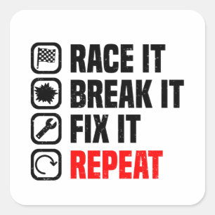 Muscle Car V8 Turboladung Tuning Race Car Quadratischer Aufkleber