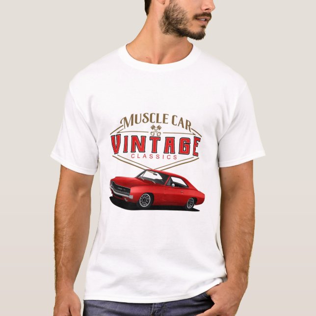 Muscle Car Vintage Charger T-Shirt (Vorderseite)