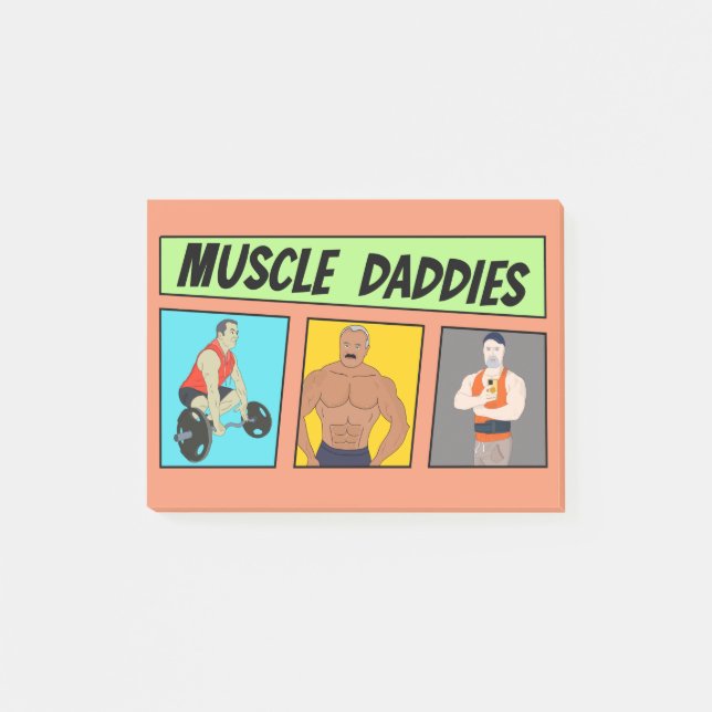 Muscle Daddies Comicen Post-it Klebezettel (Vorderseite)