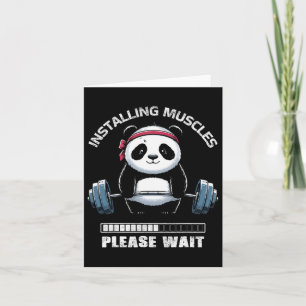 Muscle Gebäude Fitness Panda Gewichtheben Barbe Karte