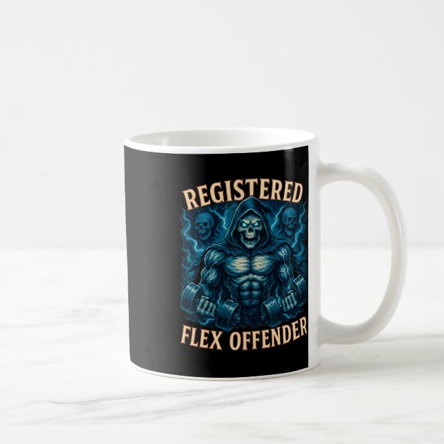 Muscle Grim Sensenmann registriert Flex Offender F Kaffeetasse (Rechts)