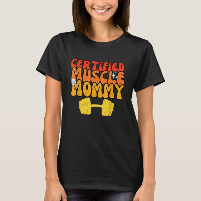 Muscle Mommy Gym Lover Funny Workout Wei T-Shirt (Vorderseite)
