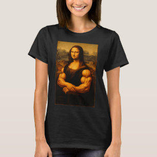 Muscle Mona Lisa Bodybuilder Weightlift und T-Shirt