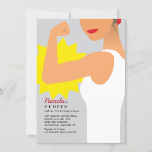 Muscle Power Invitation de fête d'anniversaire