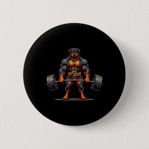 Muscle Rottweiler Hund Todesanheben Gym Weightlift Button