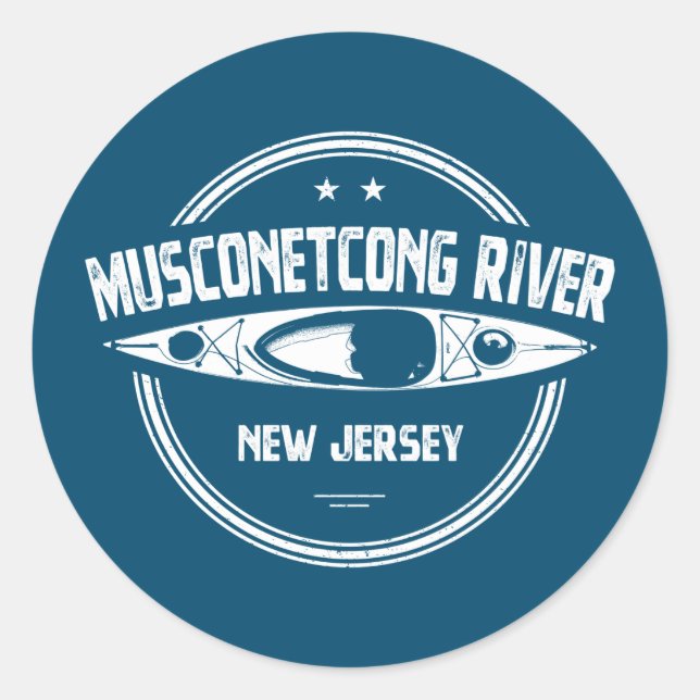Musconetcong River New Jersey Kayaking Runder Aufkleber (Vorderseite)