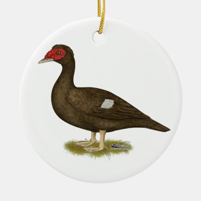 Muscovy-Enten-Schokolade Keramik Ornament (Vorne)