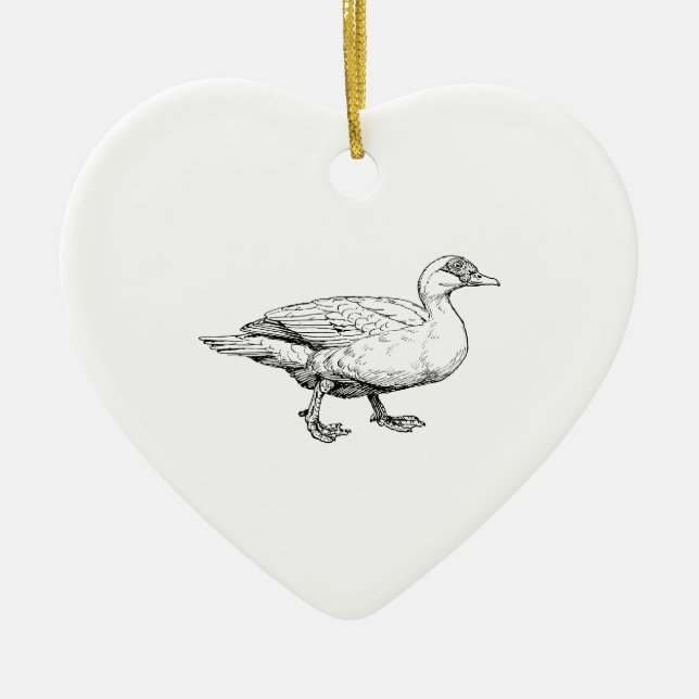 Muscovy-Enten-Vogel-Kunst Keramikornament (Vorne)
