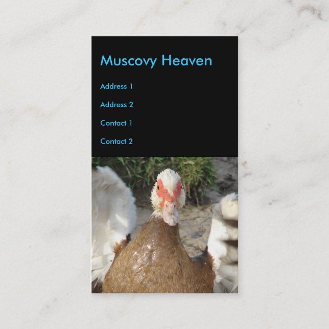 Muscovy Heaven Visitenkarte (Vorderseite)