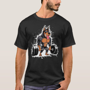 Muscular Doberman Weightlift - Funny Gym T-Shirt