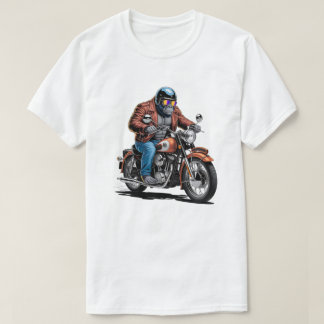 Muscular Gorilla Biker Rider Motorcycle Graphic T-Shirt