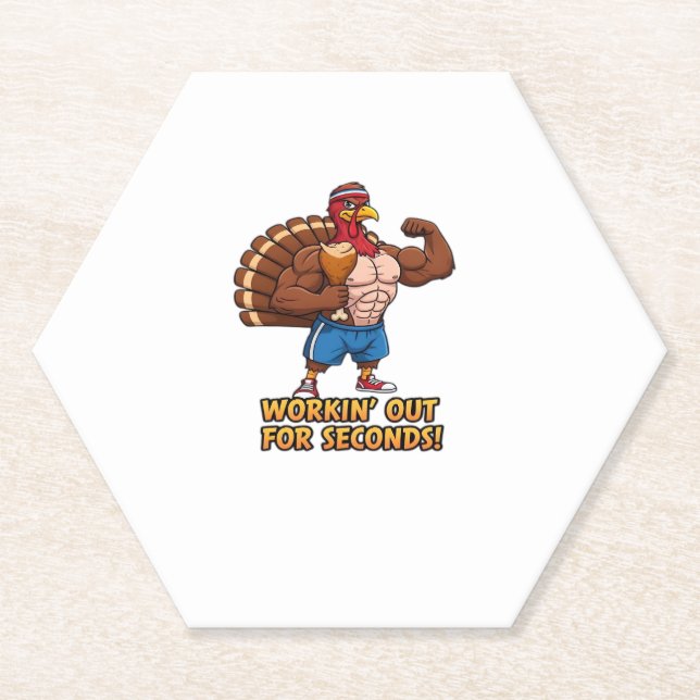 Muscular Turkey Gym Champion Funny Erntedank Cl Untersetzer (Vorderseite)