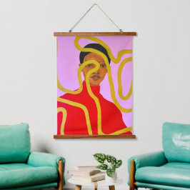 Muse #2 wandteppich mit holzrahmen